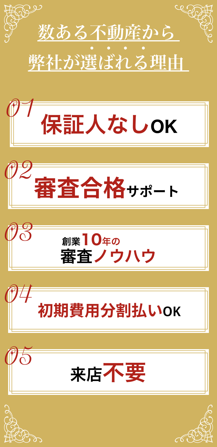 連帯保証人なしOK|審査合格サポート|創業10年の審査ノウハウ|初期費用分割払い